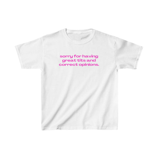 'SORRY FOR HAVING GREAT TITS' BABY TEE