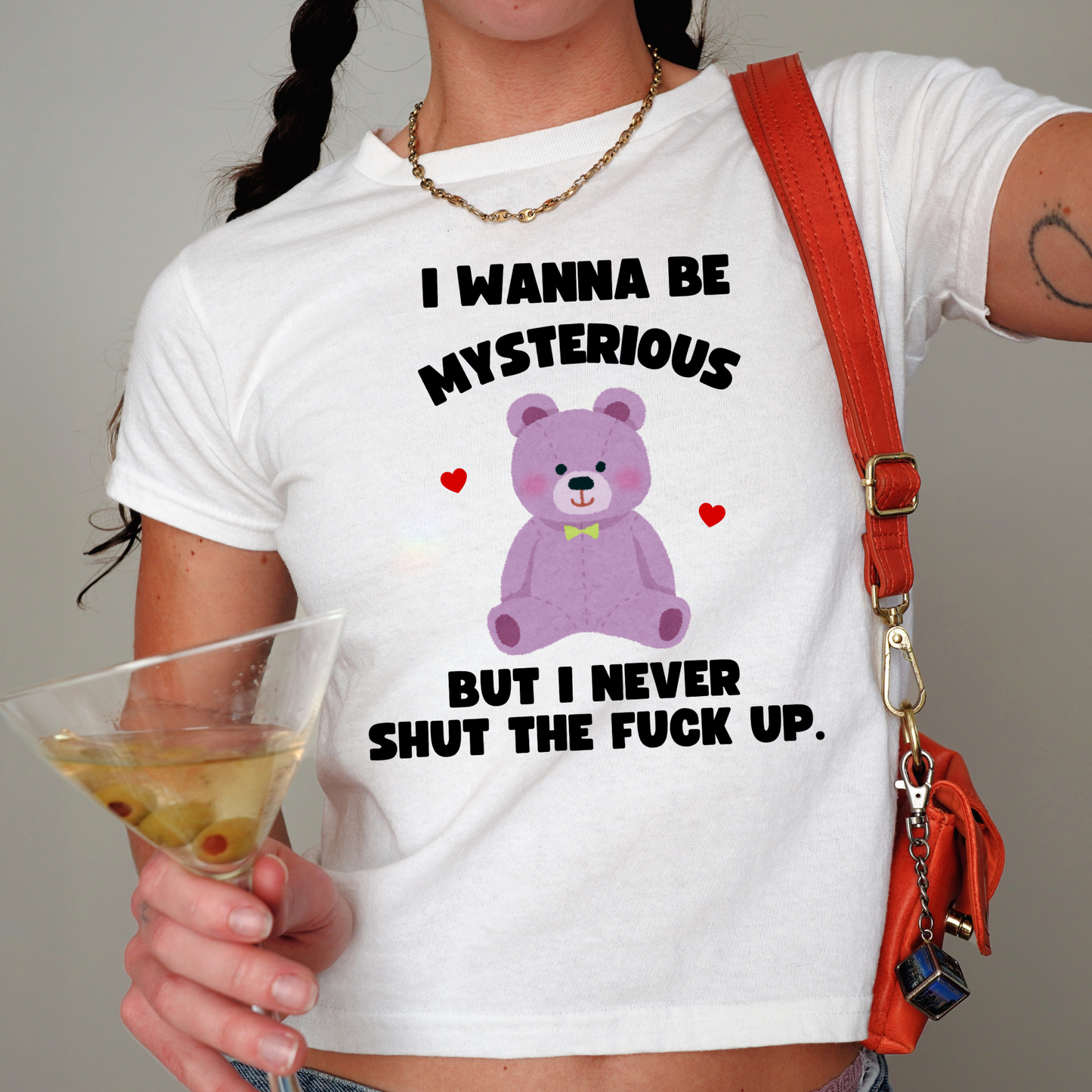 'I WANNA BE MYSTERIOUS' Bear Baby tee